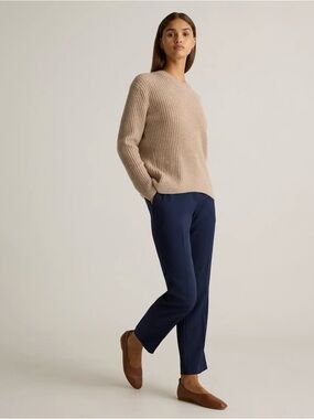 Quince Navy Cropped Ankle Pants